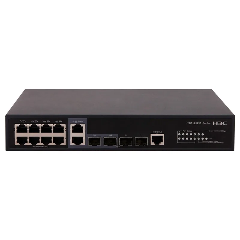 H3C S5130S-12TP-EI 8-Port Gigabit Managed Switch with 4 SFP, Fanless